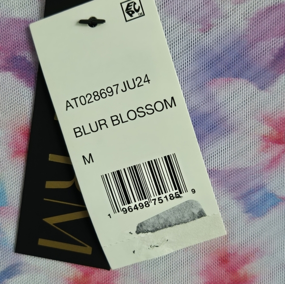 NWT AFRM Pink & Blue Print Mesh Long Sleeve Top,  MEDIUM - Picture 5 of 7